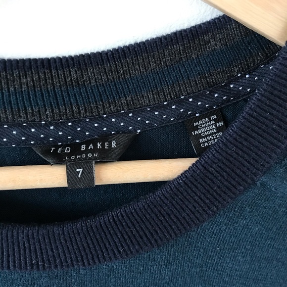 Ted Baker dark teal and navy knit sweater - Picture 5 of 11